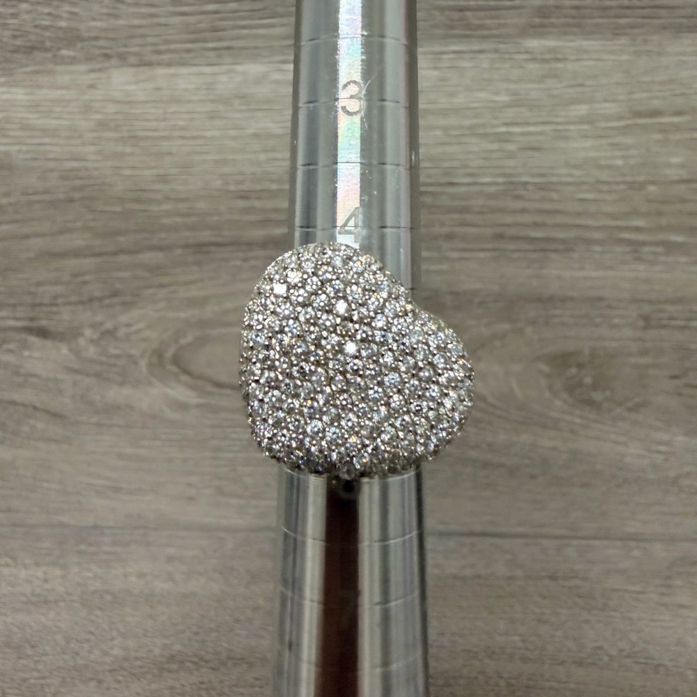 Sparkling Heart Sterling Silver Ring .925‎